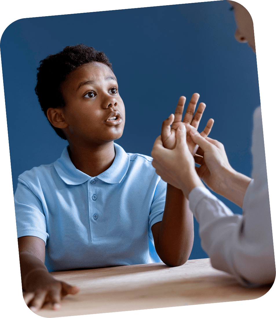 Student supported by counselor